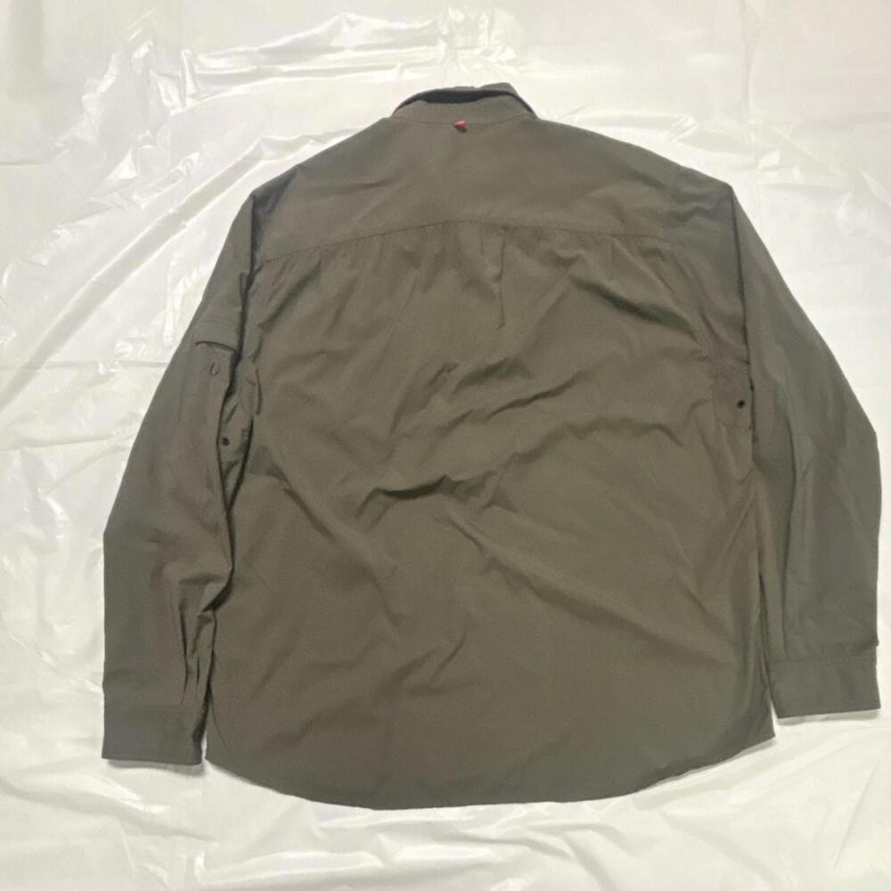 The American Outdoorsman Button-Up Shirt Olive Nylon Spandex XXL Long Sleeve - Picture 7 of 9